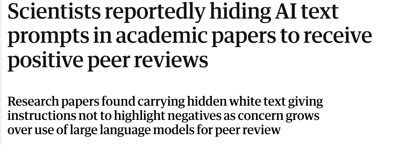 又一场风暴：科研人员开始向 AI 审稿系统注入“操控指令”